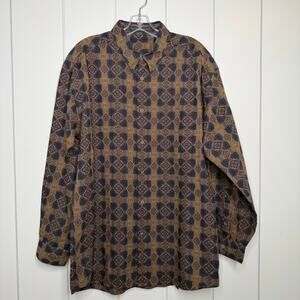 Jhane Barnes Vintage Geometric Cotton Button Up Size L